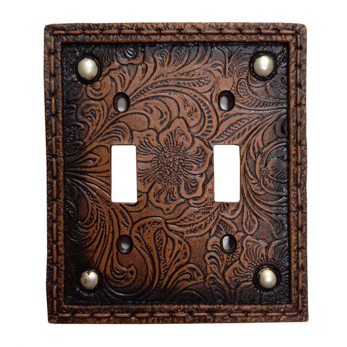 Tooled Resin w/ Stud Double Switch Wall Plate Switch Plates & Outlet Covers