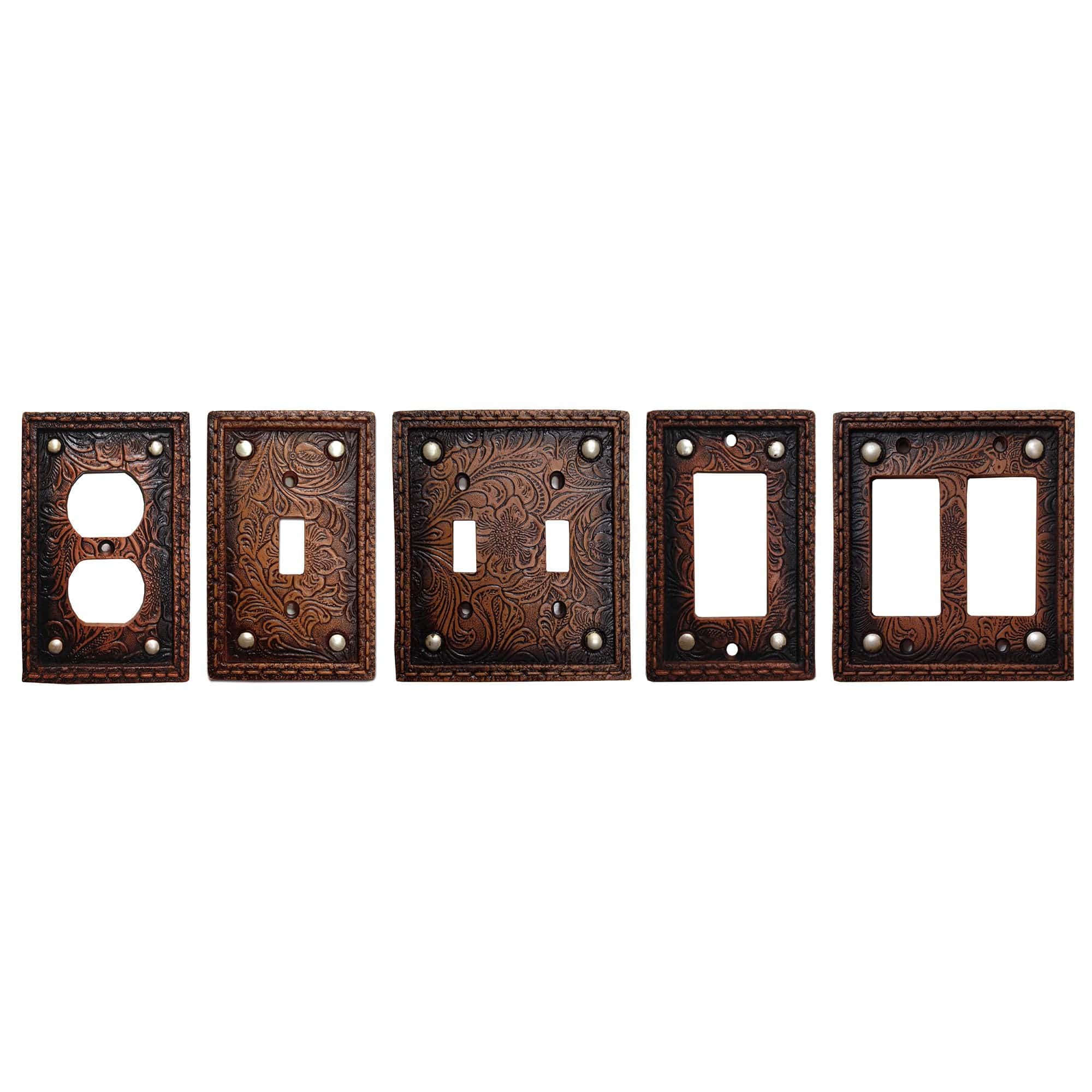 Tooled Resin w/ Stud Double Switch Wall Plate Switch Plates & Outlet Covers