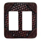 Tooled Resin Weaver Double Rocker Wall Switch Plate Switch Plates & Outlet Covers