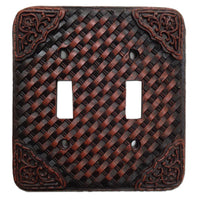 Tooled Resin Weaver Double Switch Wall Plate Switch Plates & Outlet Covers