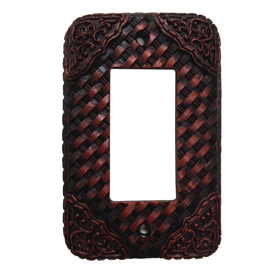 Tooled Resin Weaver Single Rocker Wall Switch Plate Switch Plates & Outlet Covers