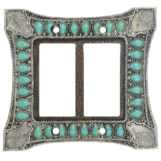 Turquoise Double Rocker Switch Wall Plate Switch Plates & Outlet Covers