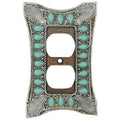 Turquoise Single Outlet Cover Wall Plate Switch Plates & Outlet Covers