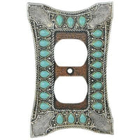 Turquoise Single Outlet Cover Wall Plate Switch Plates & Outlet Covers