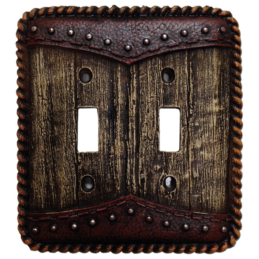 Woodgrain Double Switch Wall Plate Switch Plates & Outlet Covers