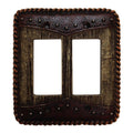 Woodgrain w/ Double Yoke Double Rocker Wall Switch Plate Switch Plates & Outlet Covers