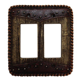 Woodgrain w/ Double Yoke Double Rocker Wall Switch Plate Switch Plates & Outlet Covers