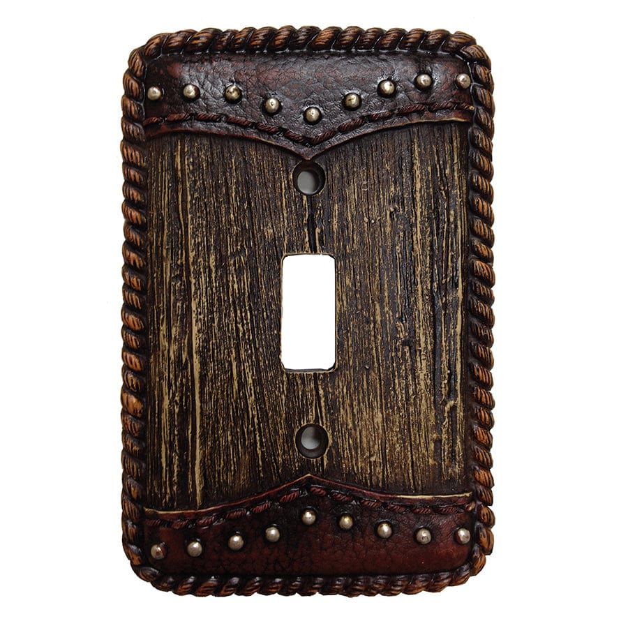 Woodgrain w/ Double Yoke Single Switch Wall Plate Switch Plates & Outlet Covers