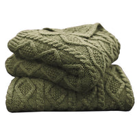Cable Knit Soft Wool Throw Blanket Throw