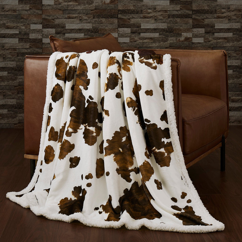 Elsa Cowhide Sherpa Throw, 6 MOQ Throw