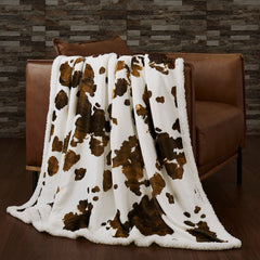 Elsa Cowhide Sherpa Throw, 6 MOQ Throw