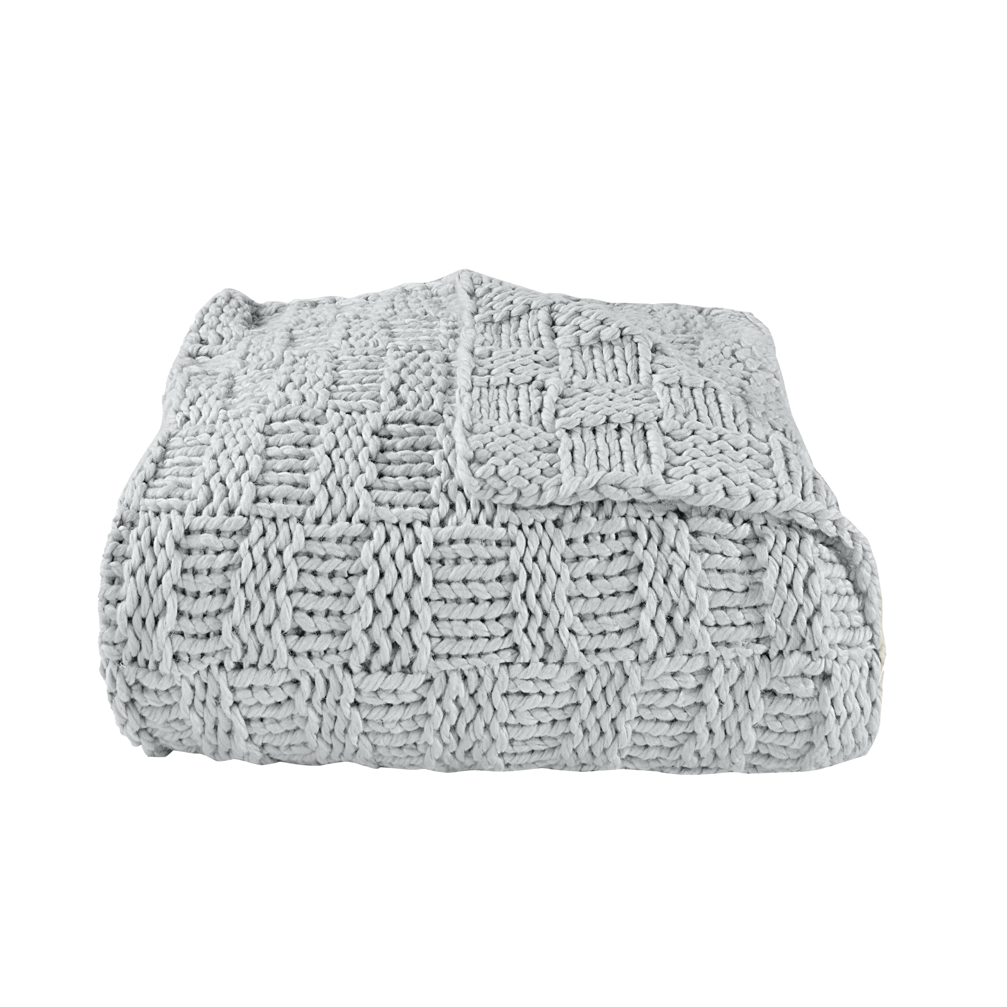 Chess Knit Throw, 50x60 Gray Throw