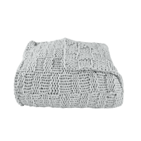 Chess Knit Throw, 50x60 Gray Throw
