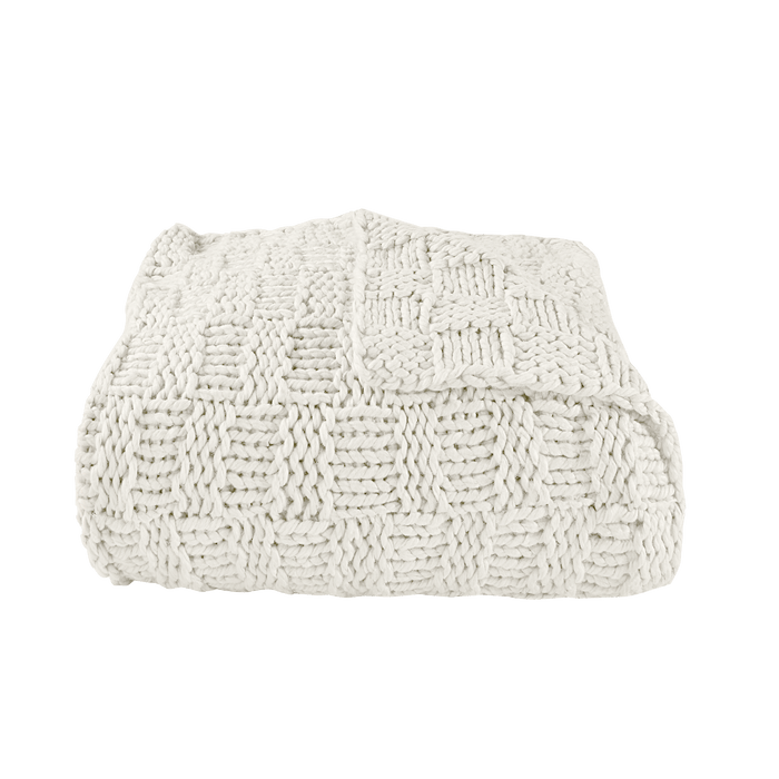 Chess Knit Throw, 50x60 Natural Throw