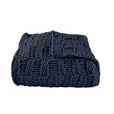 Chess Knit Throw, 50x60 Navy Throw