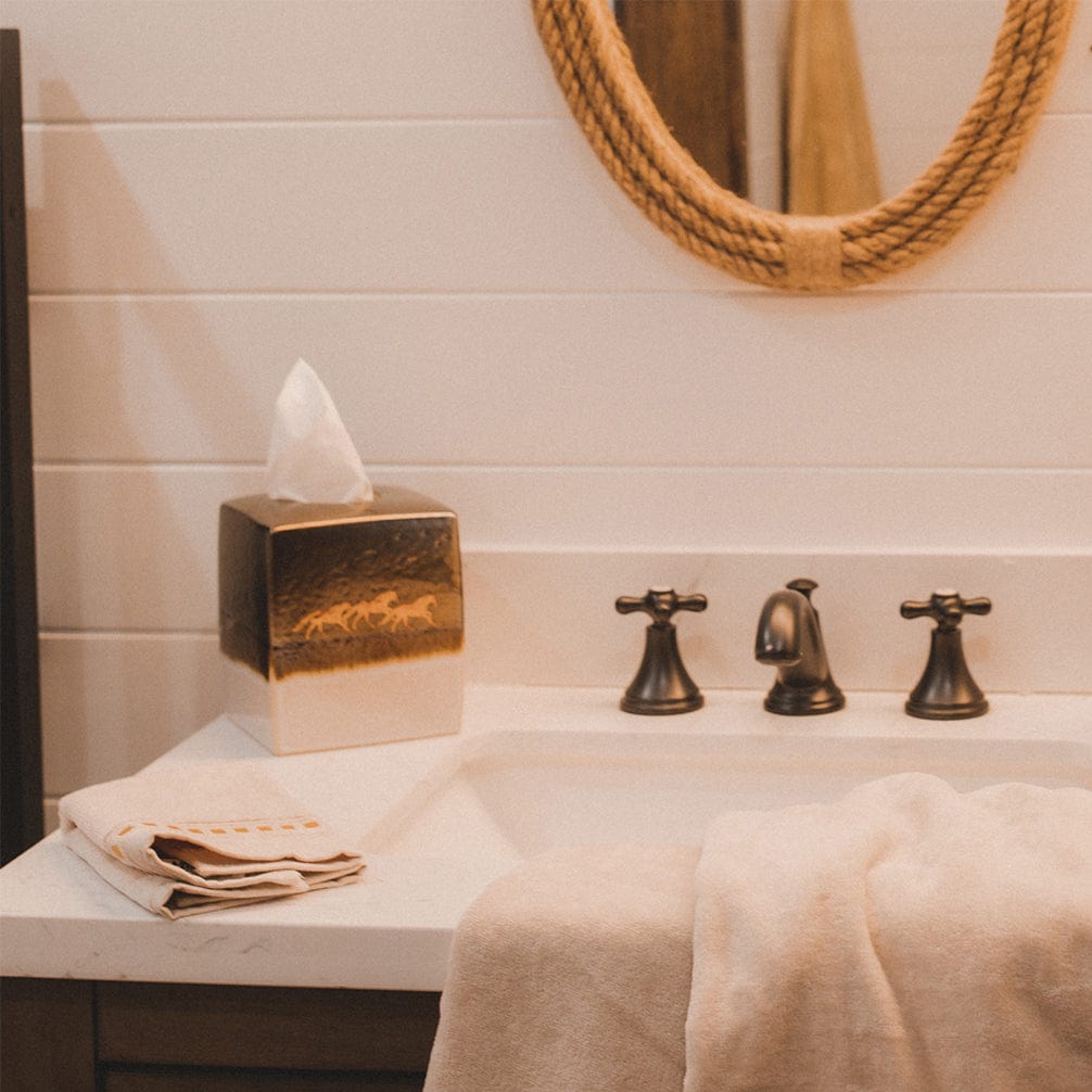 Running Remuda Ceramic Tissue Box Cover Tissue Holder