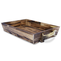 Wooden Serving Tray w/ (Faux) Antler Handles Tray