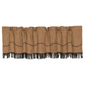 Barbwire Dark Tan Kitchen Valance w/ Fringe Valance