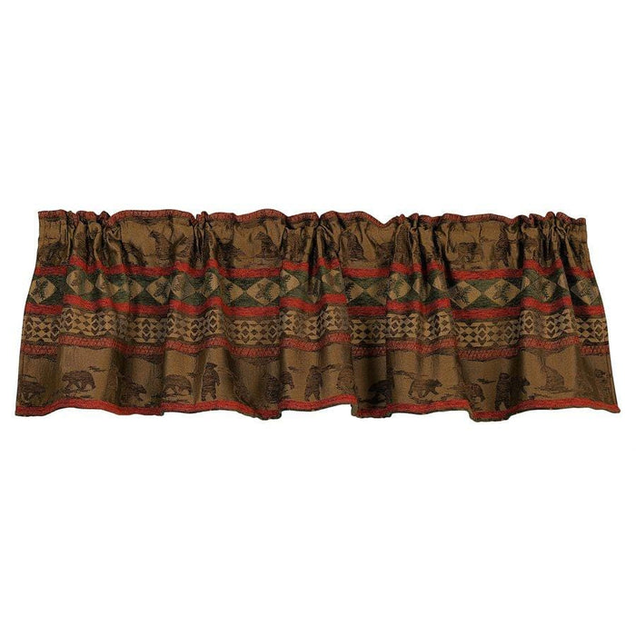 Cascade Lodge Red & Brown Chenille Kitchen Valance Valance