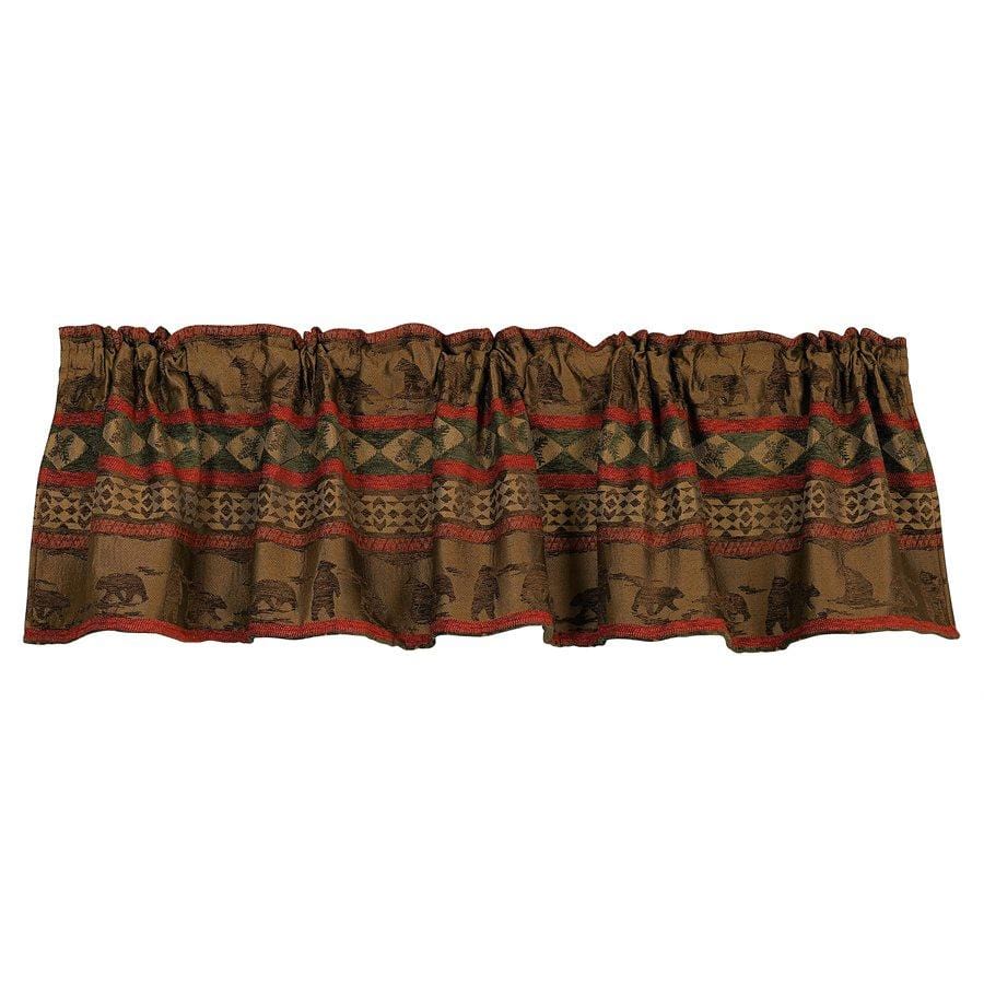 Cascade Lodge Red & Brown Chenille Kitchen Valance Valance