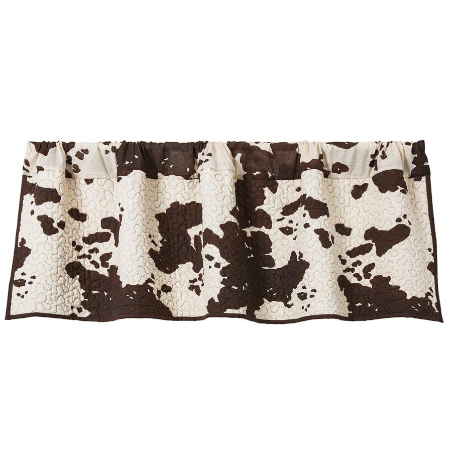 Elsa Quilted Kitchen Valance w/ Cowhide Print Valance