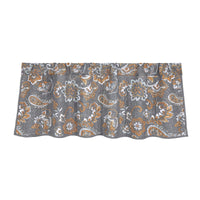 Abbie Western Paisley Quilted Valance, Teal Gray Valance