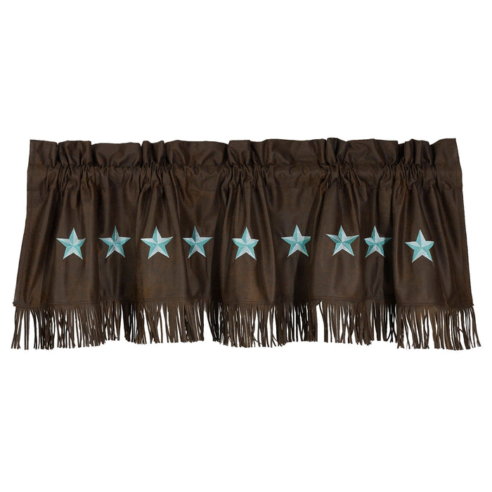 Laredo Turquoise Star Kitchen Valance Valance