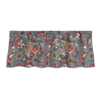 Abbie Western Paisley Quilted Valance, Teal Teal Valance