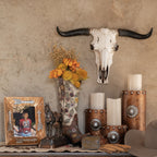 Flower Design Cowboy Boot Vase, Cream & Brown Vase