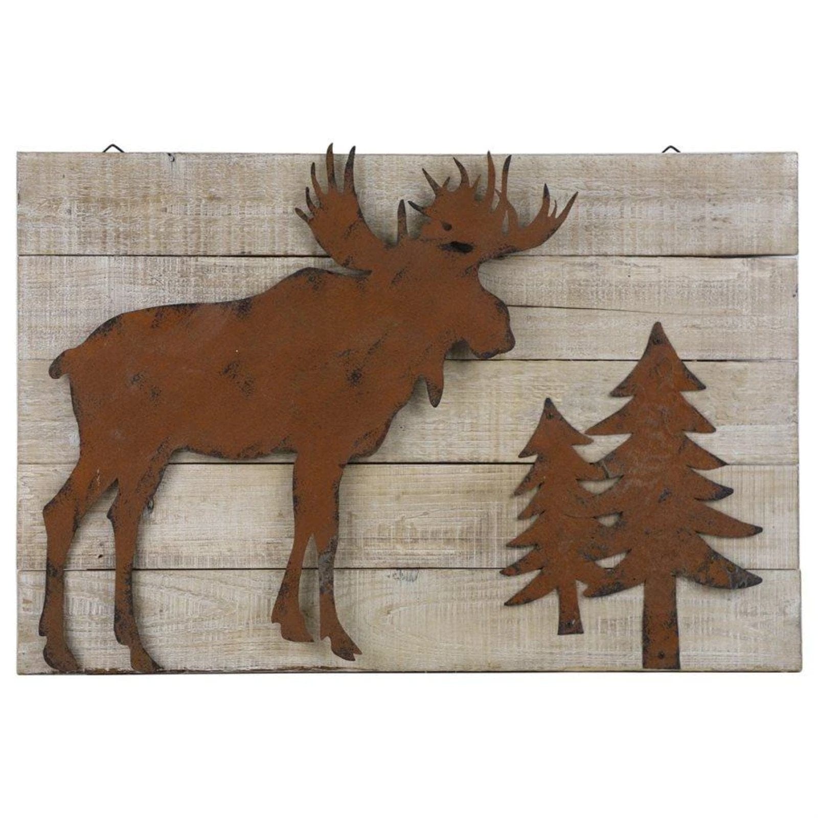 Distressed Moose Rustic Lodge Wall Decor Wall Decor