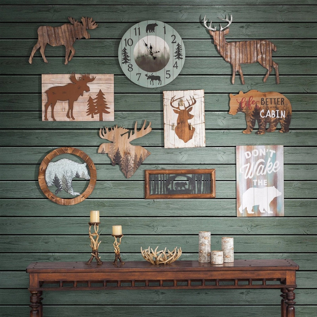 Distressed Moose Rustic Lodge Wall Decor Wall Decor