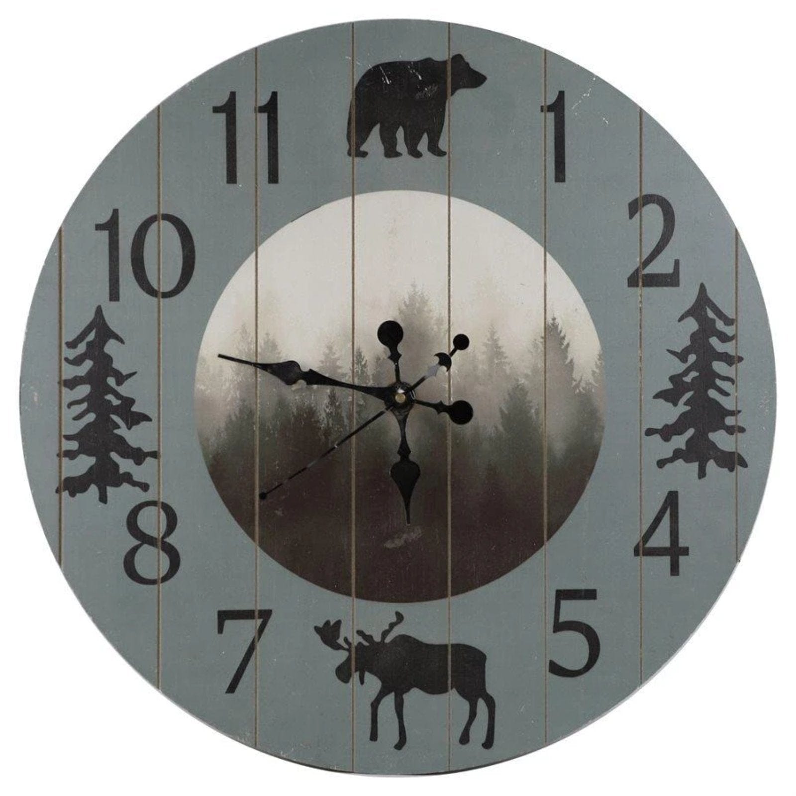 Paseo Road Foggy Forest Wall Clock - Thumbnail 2
