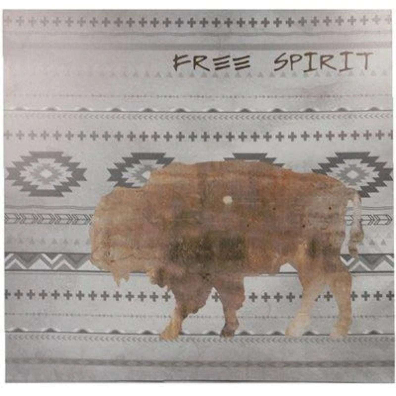 Free Spirit Aztec Buffalo Canvas Southwestern Wall Art Wall Decor