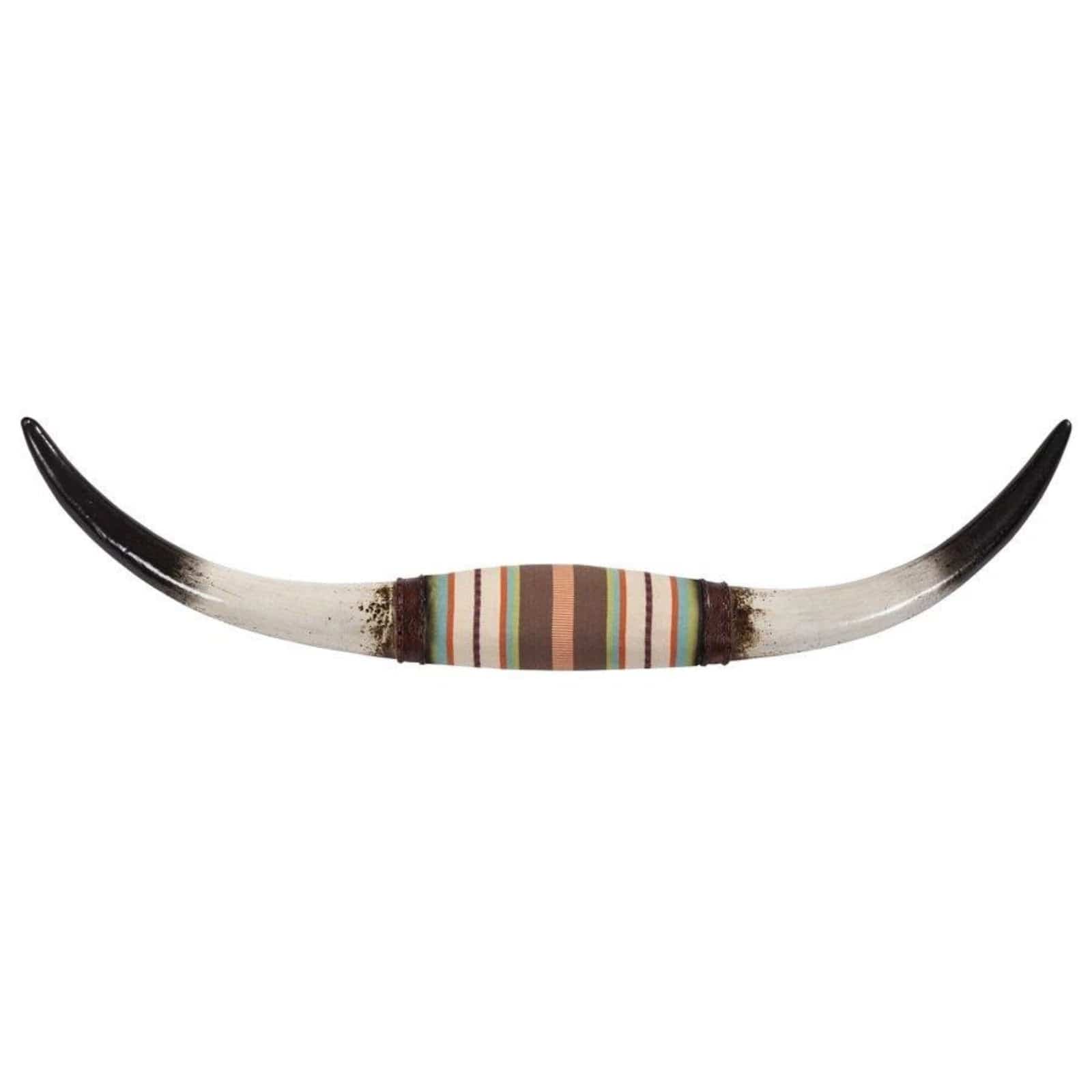 Longhorn Southwestern Wall Sculpture w/ Serape-Felt Wrap Wall Decor