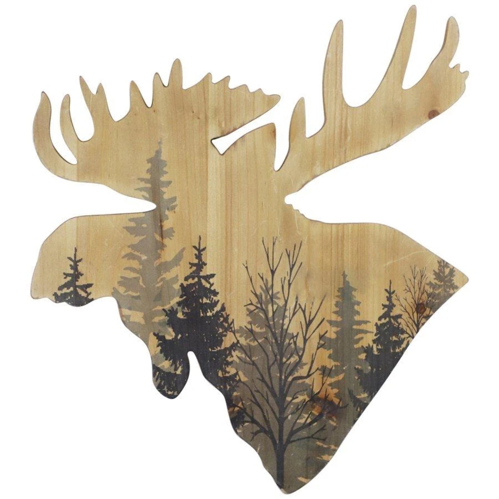 Moose Head Forest Cut Out Rustic Wall Art Wall Decor