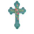 Turquoise Floral Horseshoe Cross Wall Decor Wall Decor