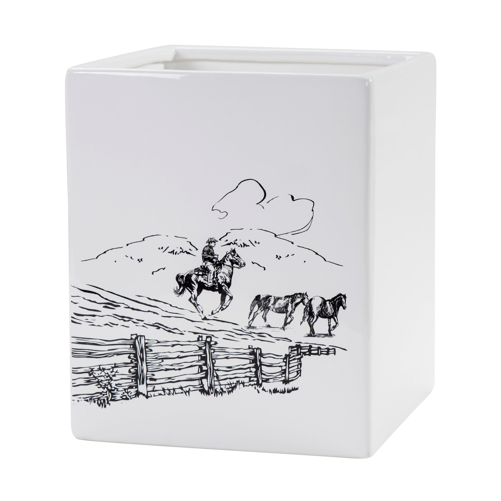 Ranch Life Ceramic Wastebasket Wastebasket