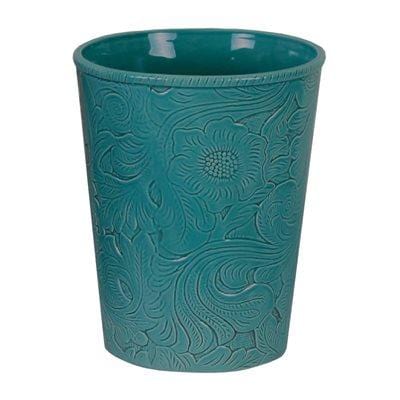Savannah Ceramic Wastebasket, Turquoise Wastebasket
